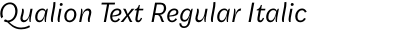 Qualion Text Regular Italic